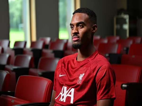 Gravenberch trong màu áo câu lạc bộ Liverpool